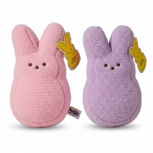 NWT Peeps Plush Bunny Set - Sparkle Purple and Pink Easter 11”